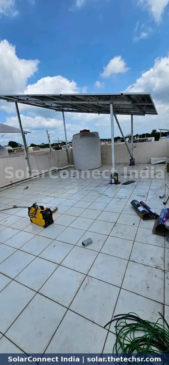 Elevated rooftop solar structure by SolarConnect India team