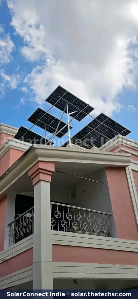 Elevated rooftop solar structure by SolarConnect India team