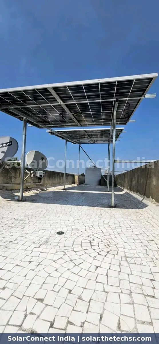 Elevated rooftop solar structure by SolarConnect India team