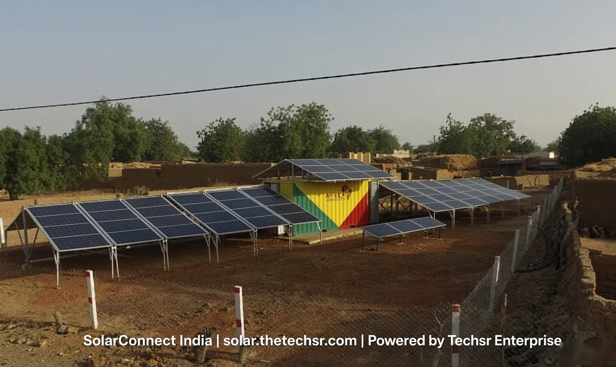 Ground-mounted solar installation in rural India – SolarConnect India solar installation gallery