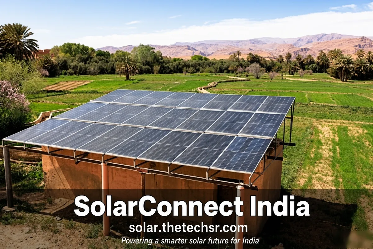 Solar installation on farmland in India – SolarConnect India solar installation gallery
