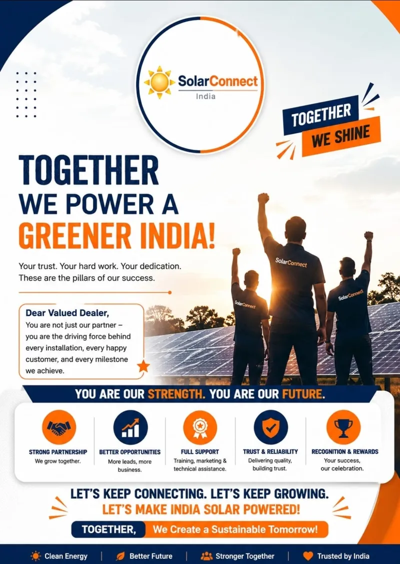 SolarConnect India dealer partnership – Together we power a greener India