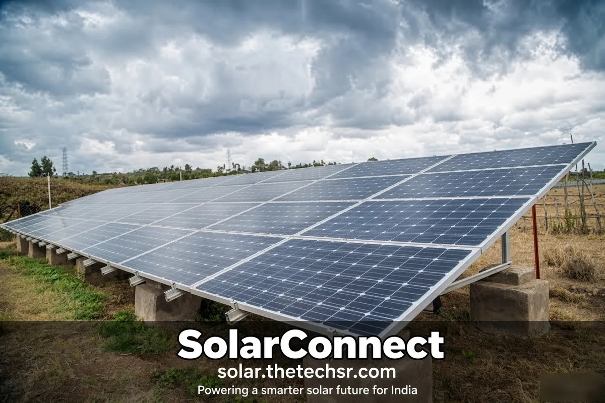 Ground-mount solar array in rural India – SolarConnect India solar installation gallery