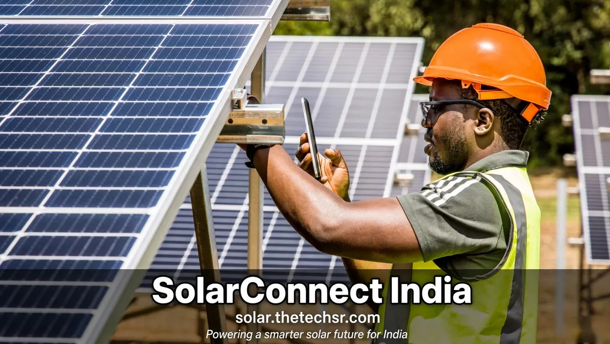 Solar technician checking rooftop panels in India – SolarConnect India rooftop solar installation gallery