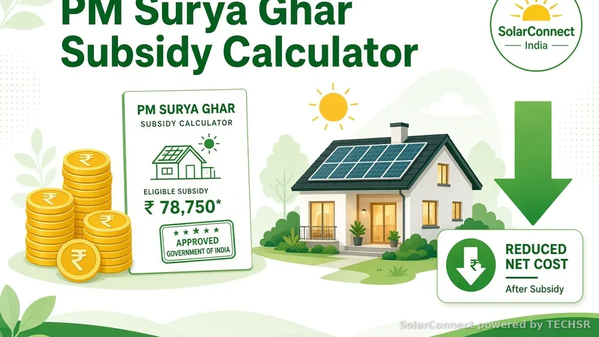 PM Surya Ghar Yojana solar subsidy calculator for rooftop solar