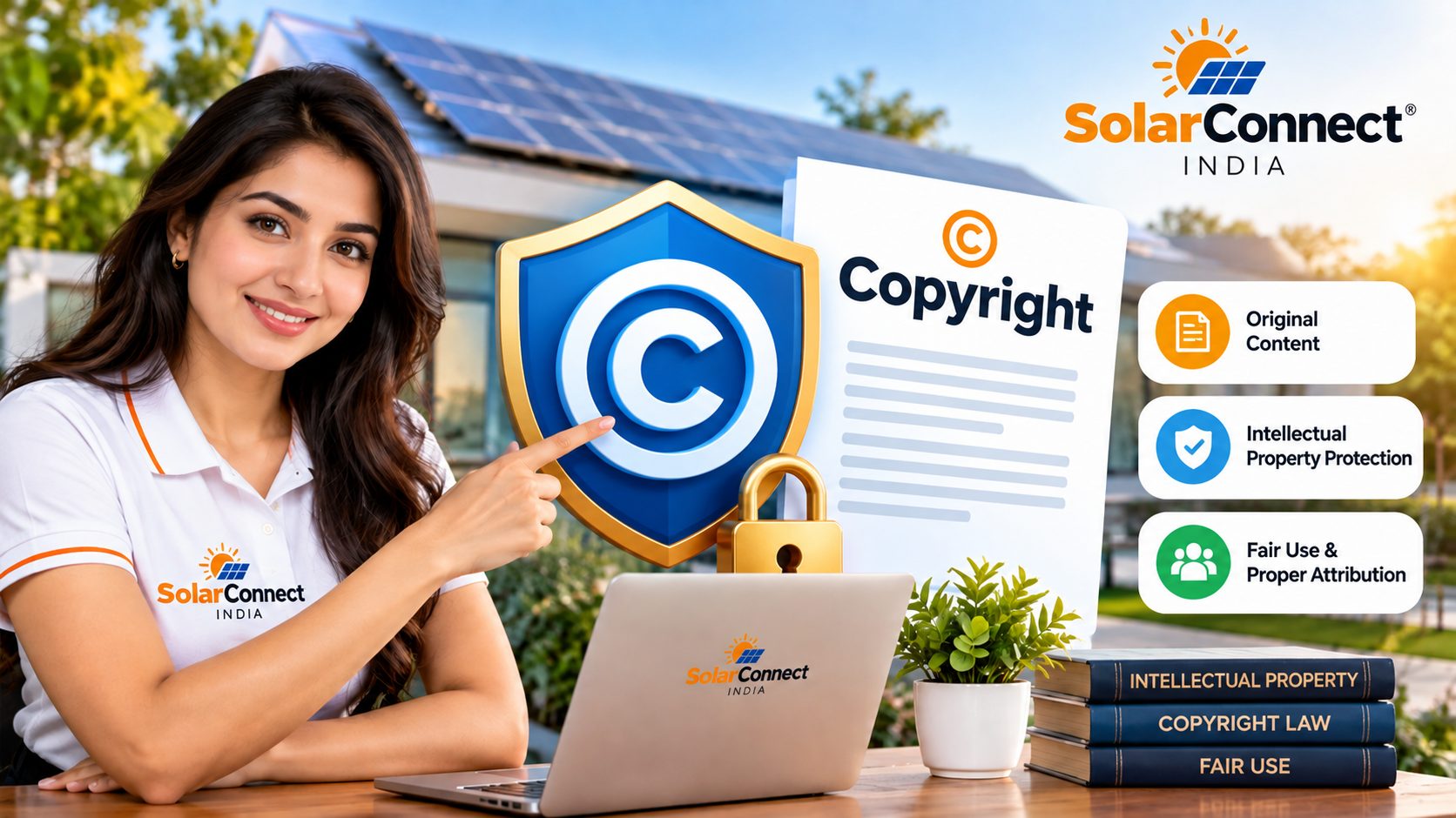 SolarConnect India copyright policy: original content, intellectual property protection, fair use and proper attribution