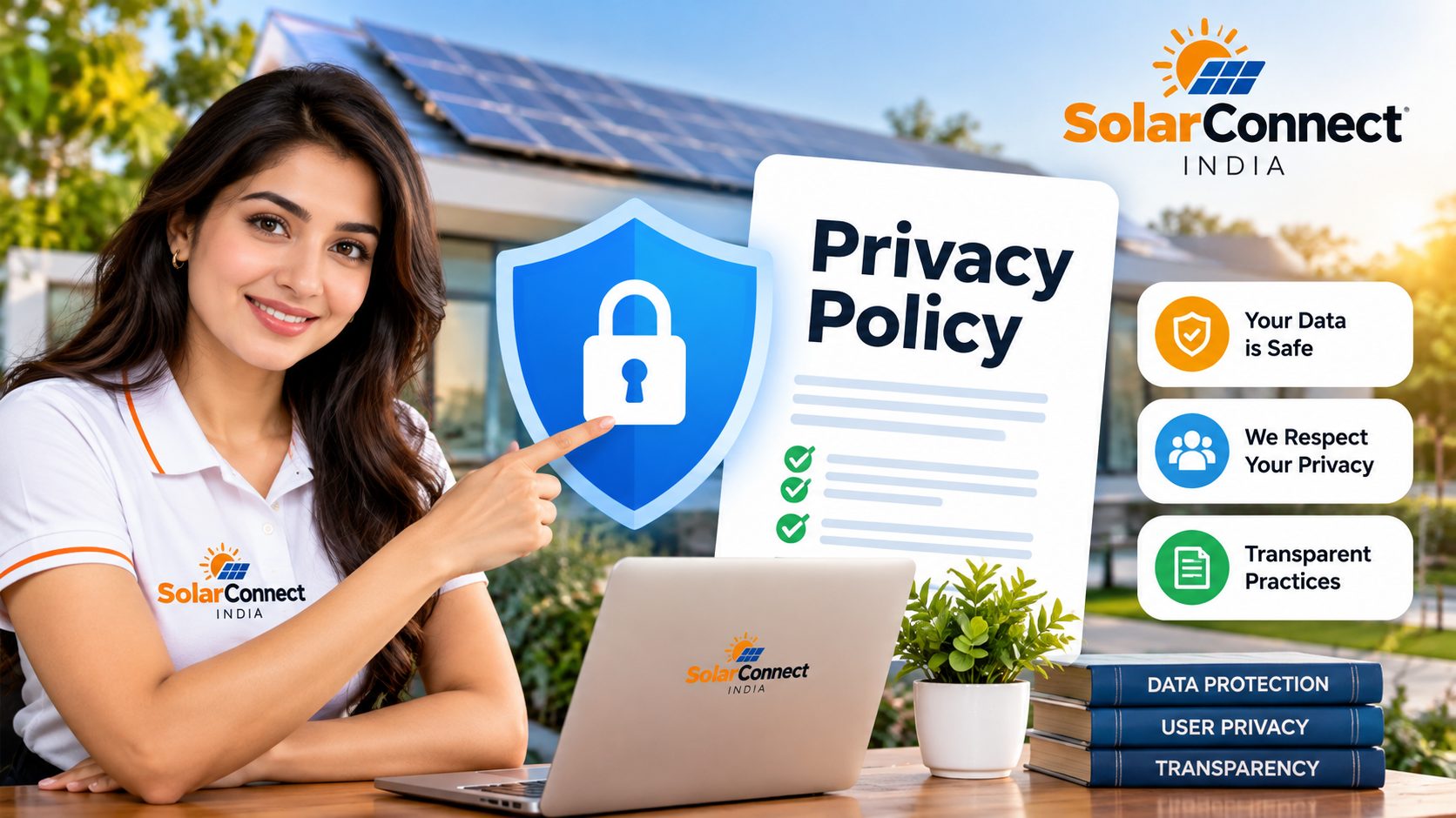 SolarConnect India Privacy Policy: your data is safe, we respect your privacy, transparent practices