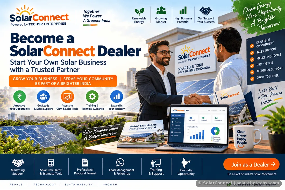 Start Your Solar Business with SolarConnect: Become a Solar Dealer & Grow with India’s Renewable Energy Market