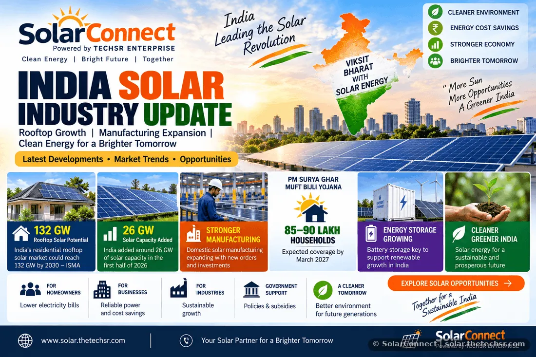 India Solar Industry Update: Rooftop Growth, Manufacturing & Clean Energy Expansion