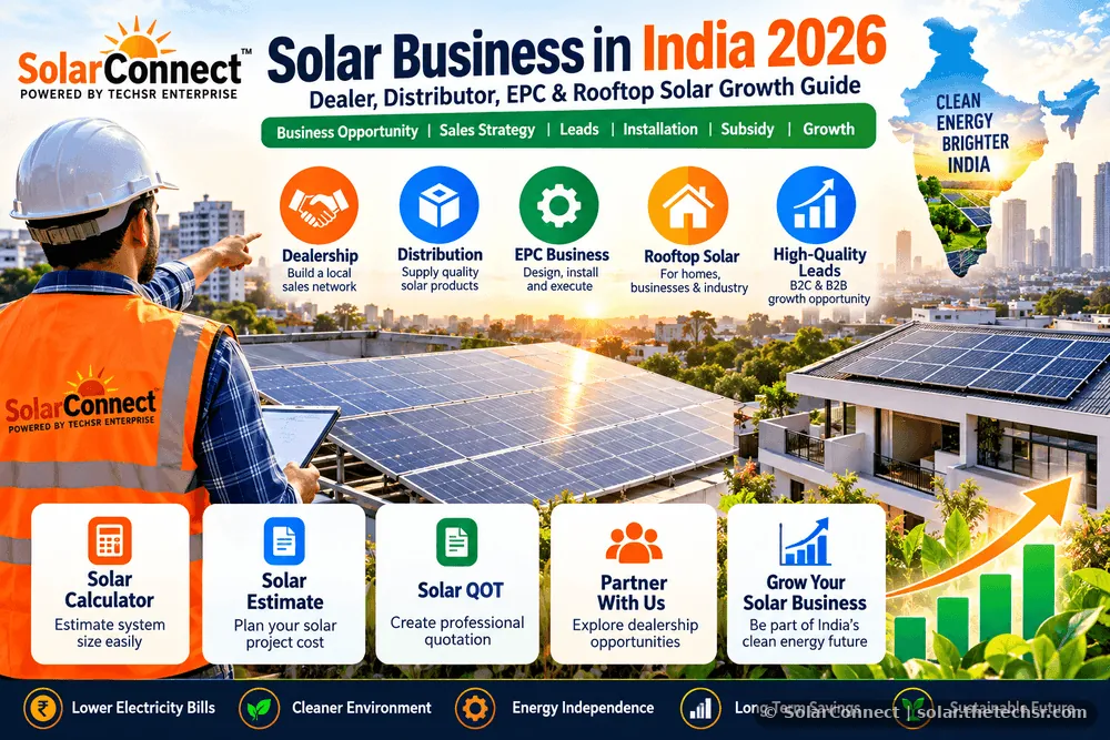 Solar Business in India 2026: Dealer, Distributor, EPC & Rooftop Solar Business Growth Guide