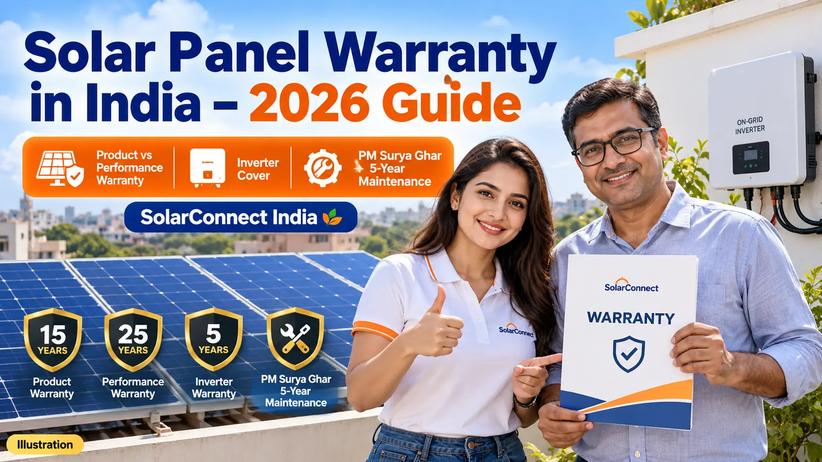 Solar Panel Warranty in India 2026: Product vs Performance Warranty, Inverter Cover and PM Surya Ghar 5-Year Maintenance